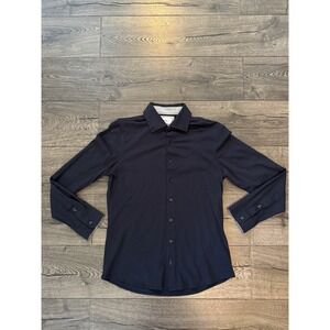 Brax Shirt Mens Small 37/38 Blue Daniel J Button Up Hi Flex Preppy Casual Formal